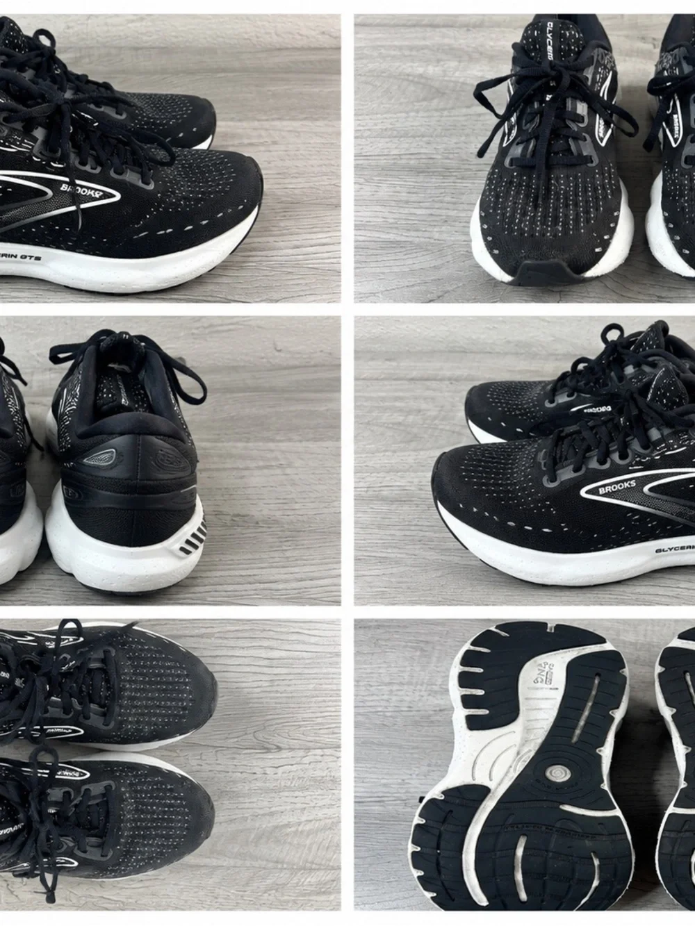 Brooks Glycerin GTS 20 Women’s Size 8.5 B said Black & White Running Shoes